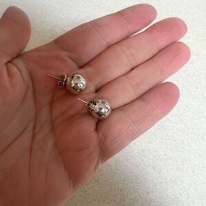 Tiffany & Co. sterling silver ball earrings.